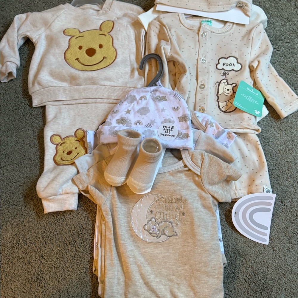 Baby Neutral POOH Outfits NWT